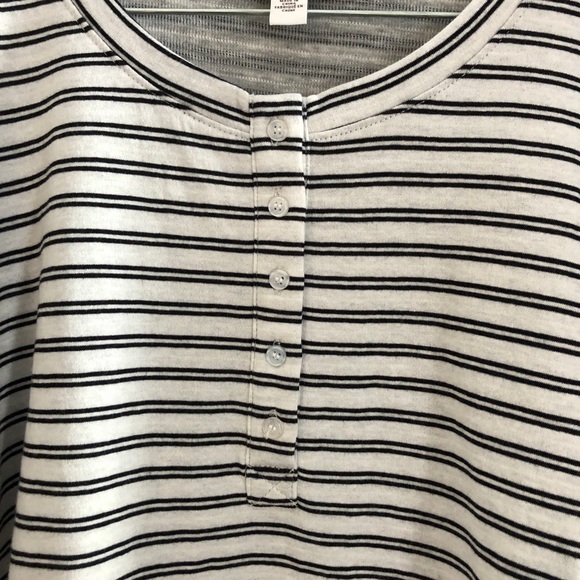 Vintage America Black and Gray Striped Long Sleeve Thermal Raglan Shirt - Picture 6 of 11
